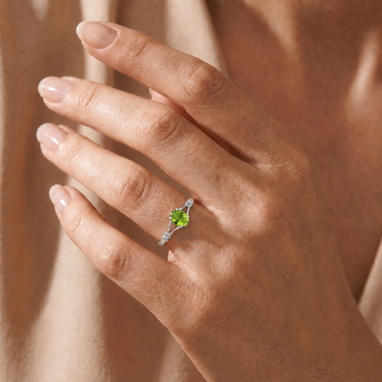 White Gold Diamond & Peridot — Gabriella