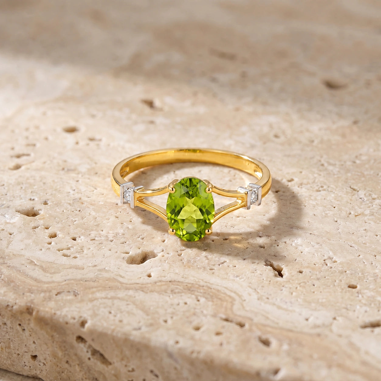 Yellow Gold Diamond & Peridot — Gabriella