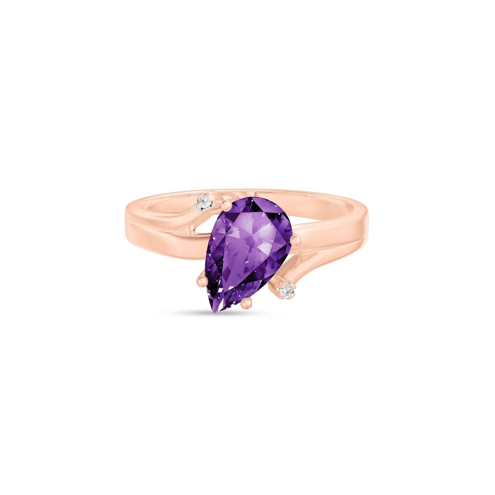 Rose Gold Diamond & Amethyst — Zita