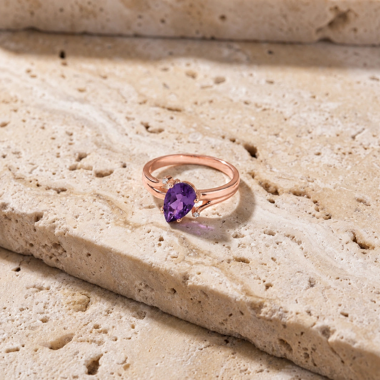 Rose Gold Diamond & Amethyst — Zita