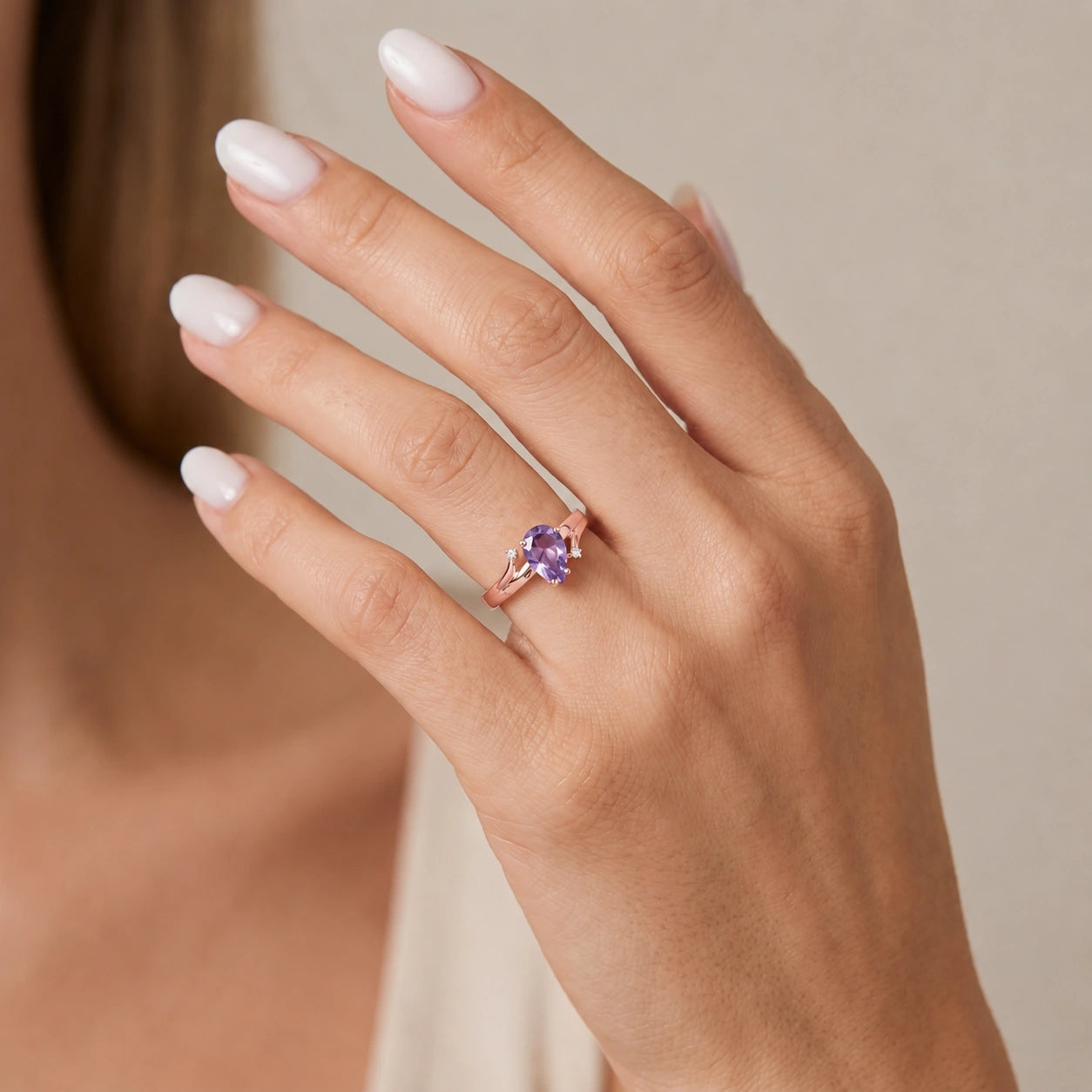 Rose Gold Diamond & Amethyst — Zita