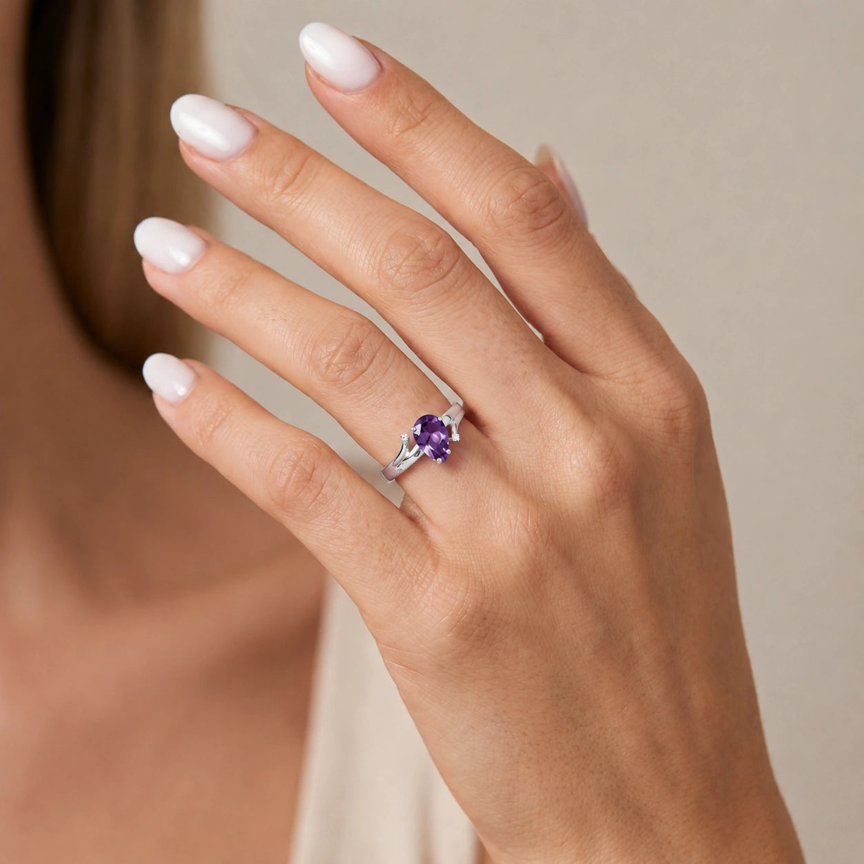 White Gold Diamond & Amethyst — Zita