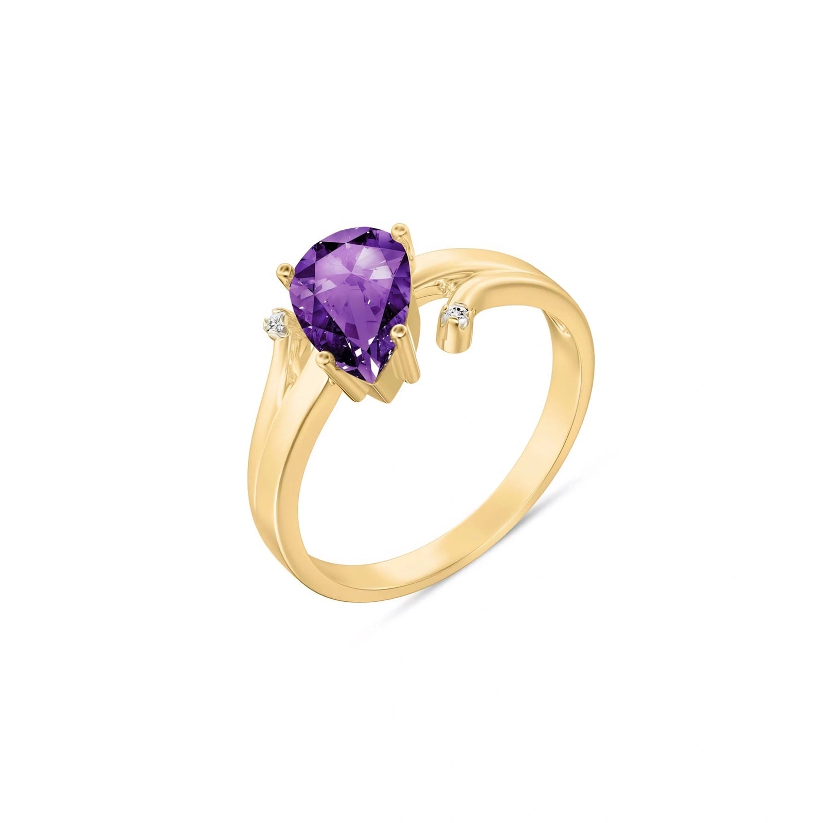 Yellow Gold Diamond & Amethyst — Zita