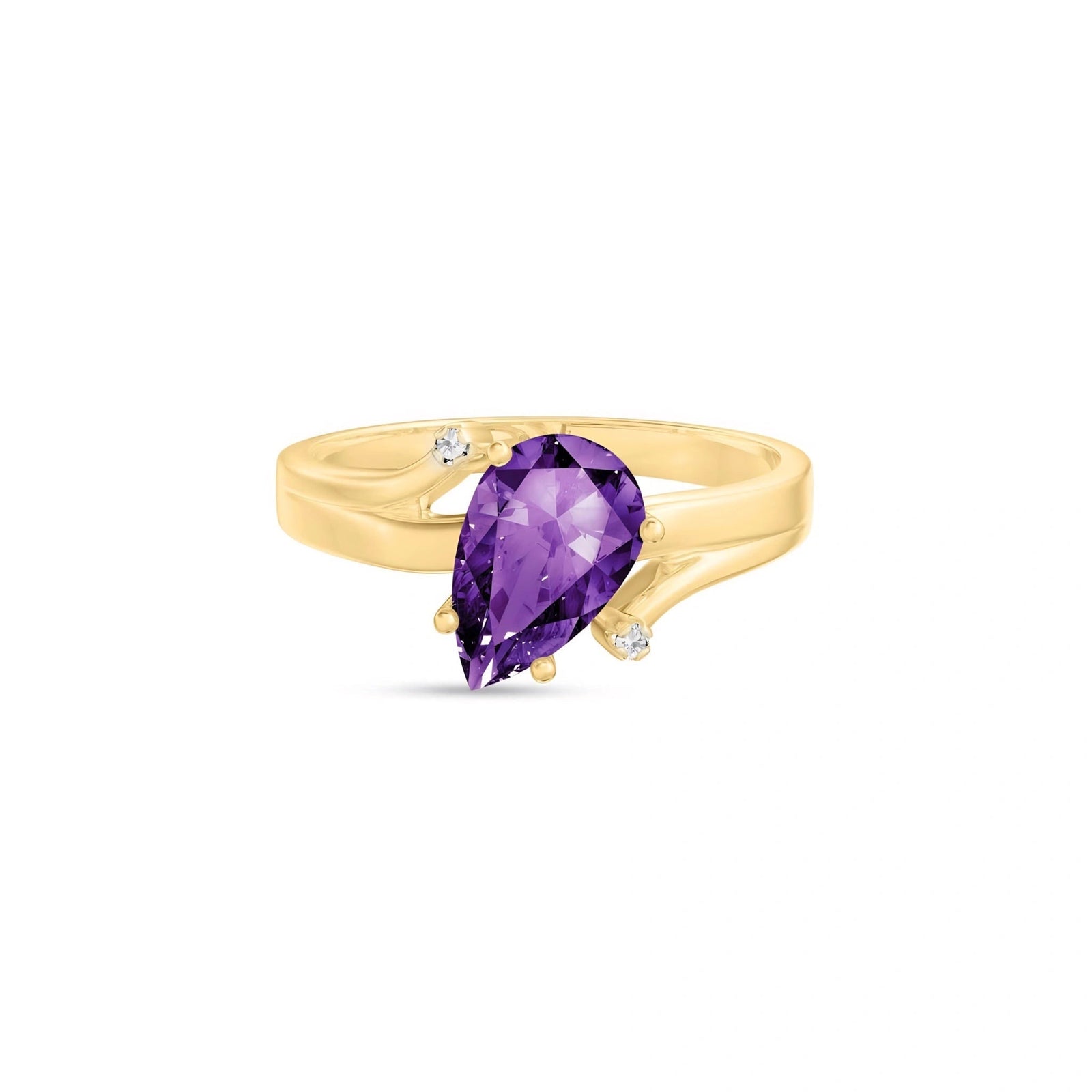 Yellow Gold Diamond & Amethyst — Zita