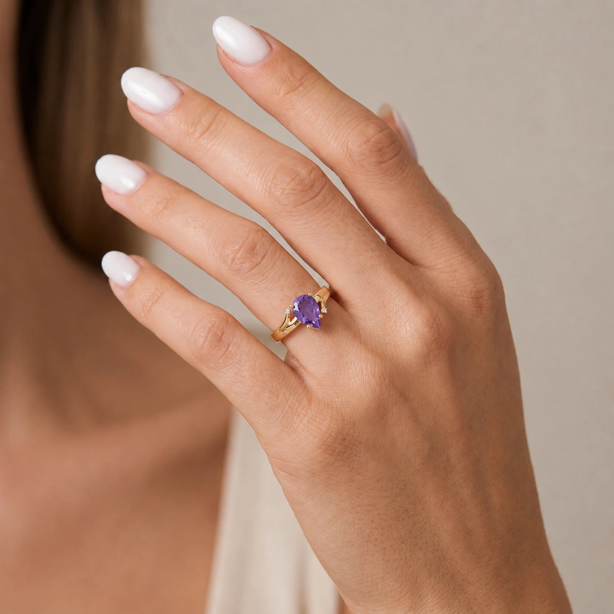Yellow Gold Diamond & Amethyst — Zita