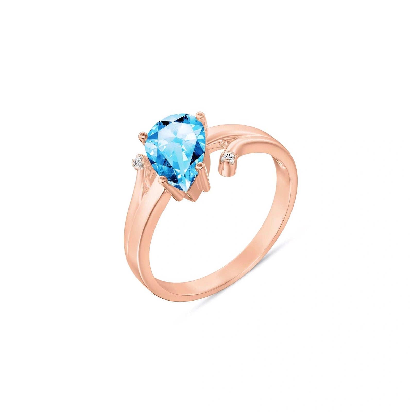 Rose Gold Diamond & Blue Topaz — Zita