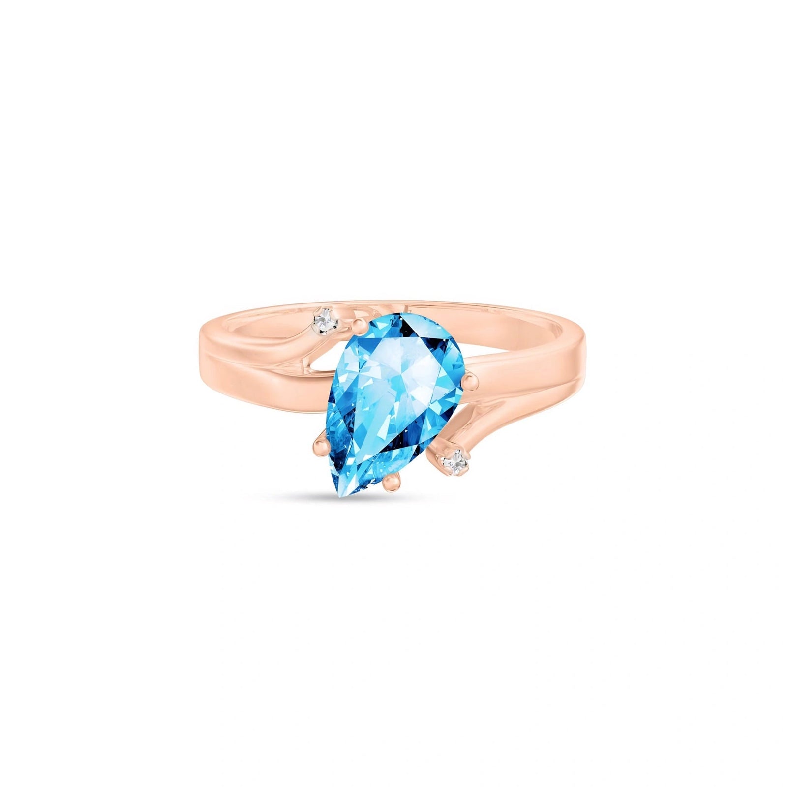 Rose Gold Diamond & Blue Topaz — Zita