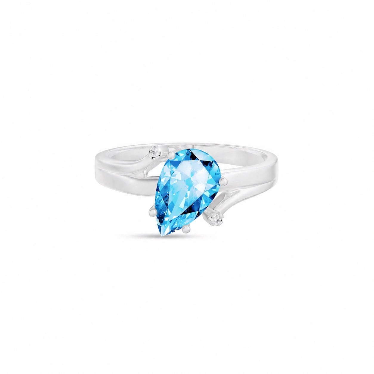 White Gold Diamond & Blue Topaz — Zita