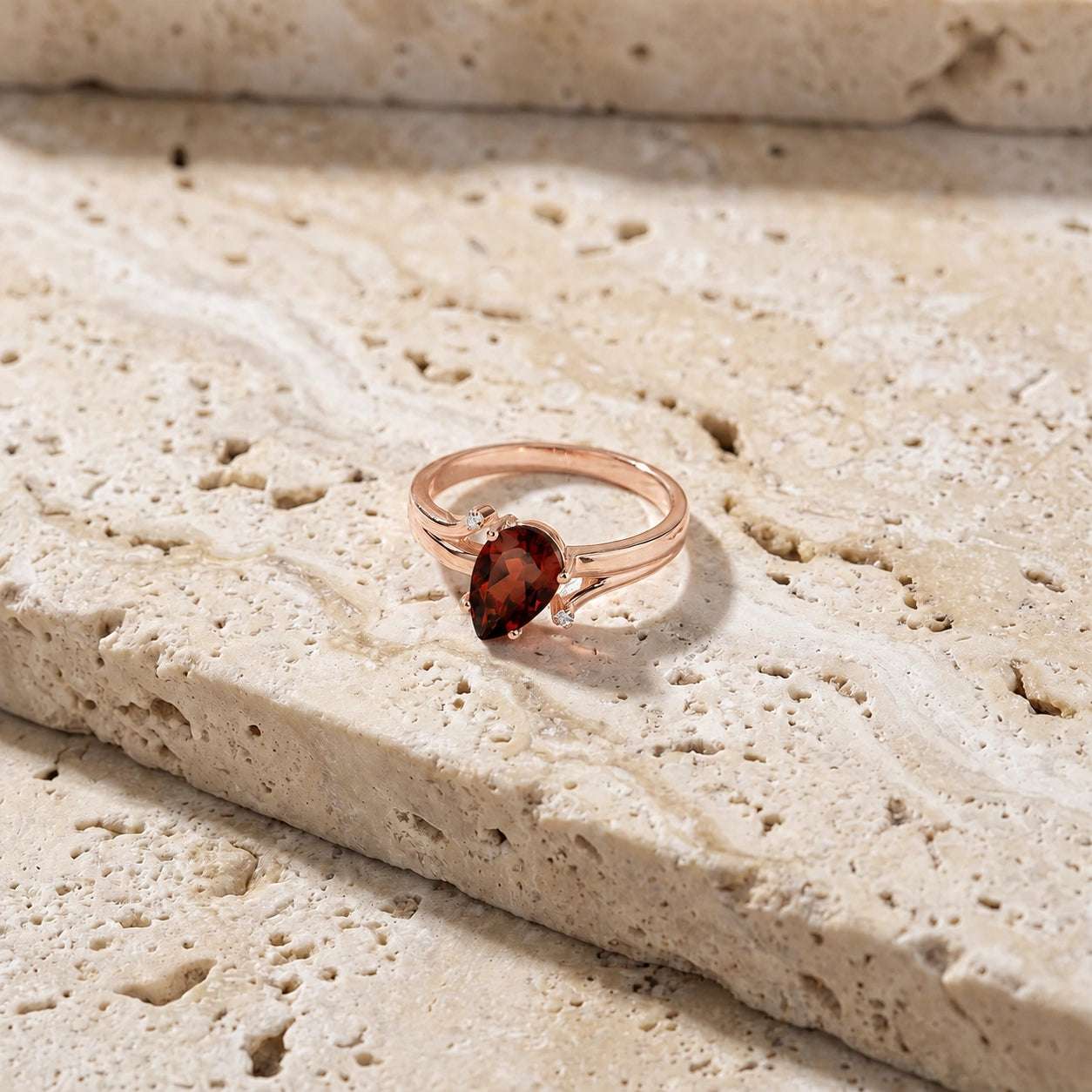 Rose Gold Diamond & Garnet — Zita