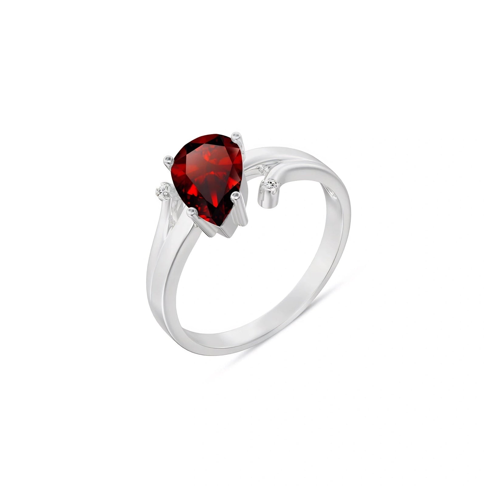 White Gold Diamond & Garnet — Zita