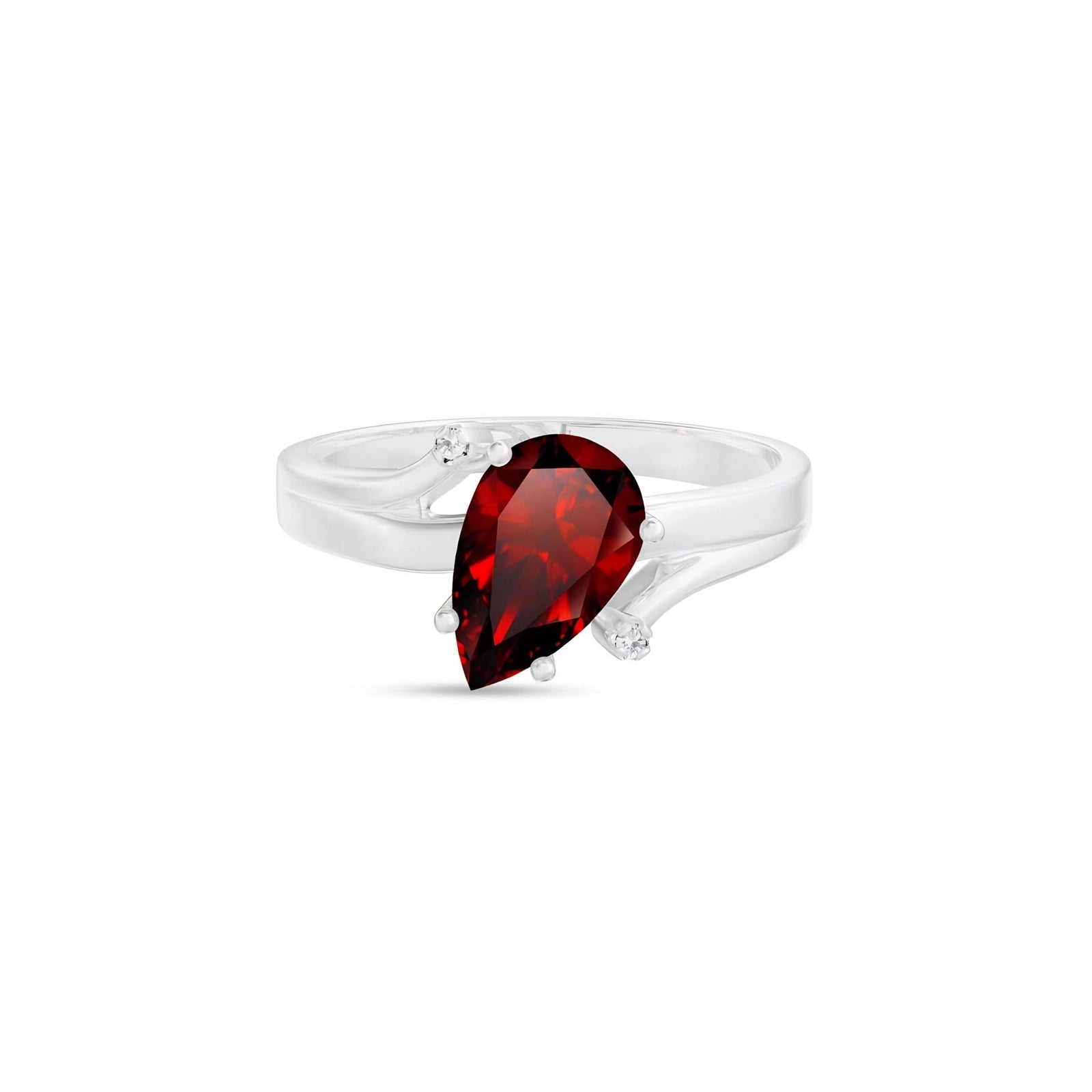 White Gold Diamond & Garnet — Zita