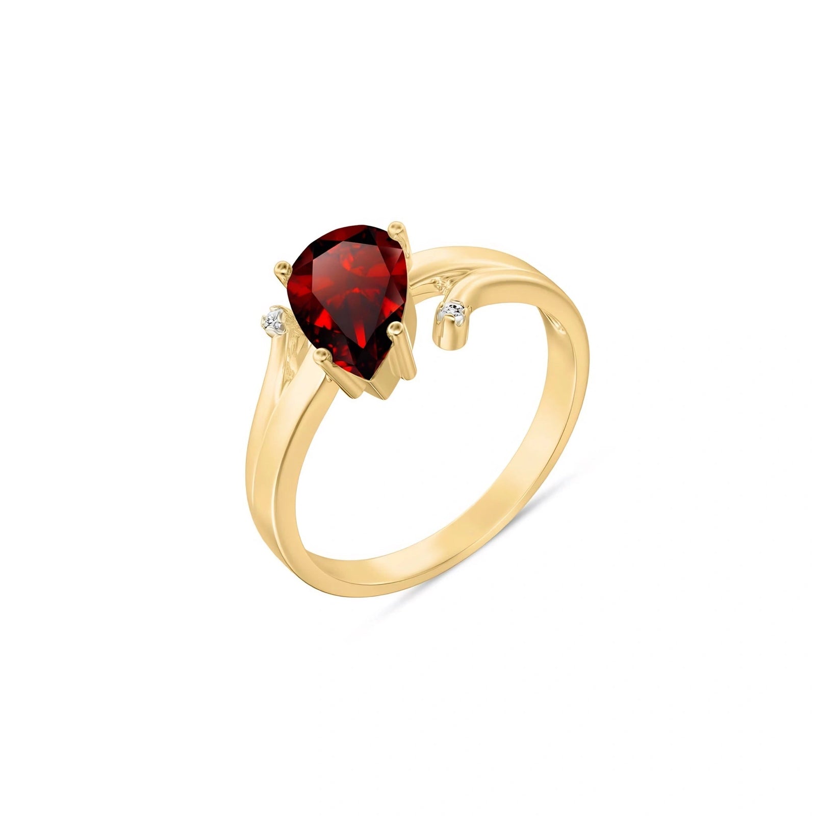 Yellow Gold Diamond & Garnet — Zita