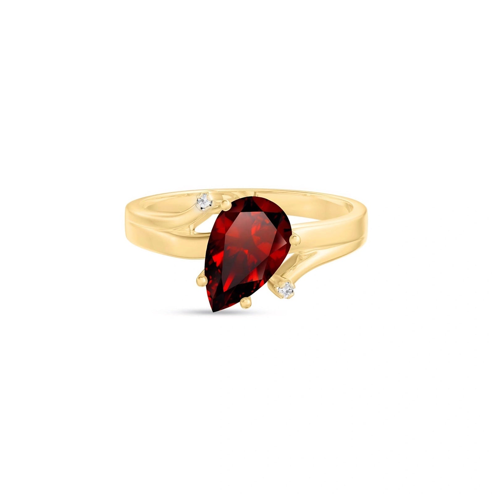 Yellow Gold Diamond & Garnet — Zita