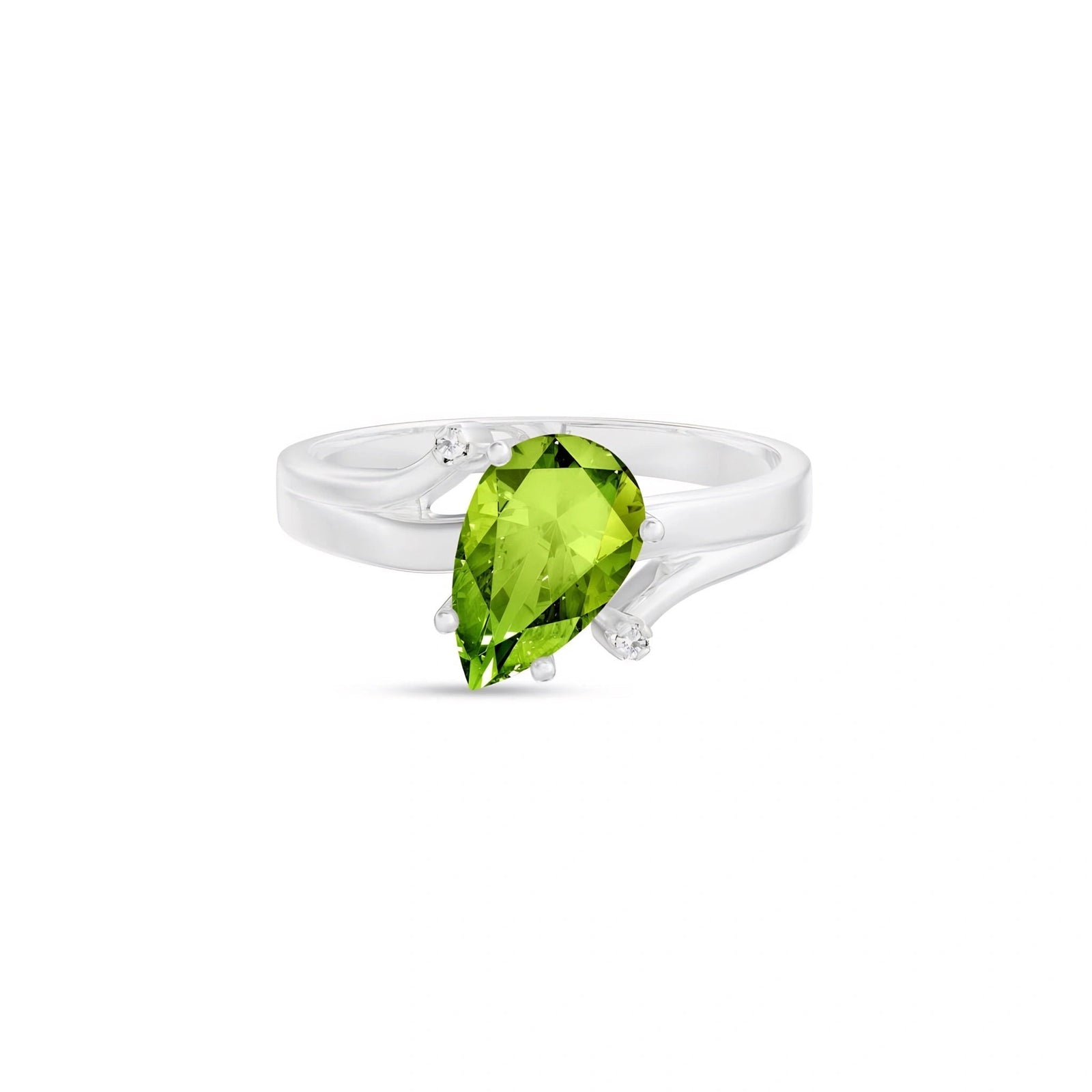 White Gold Diamond & Peridot — Zita
