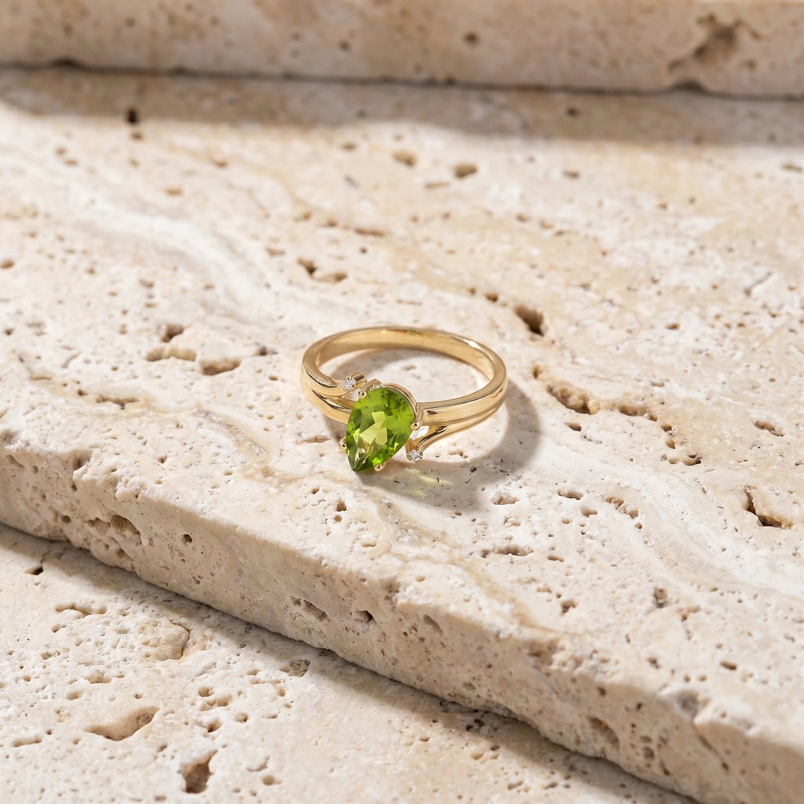 Yellow Gold Diamond & Peridot — Zita