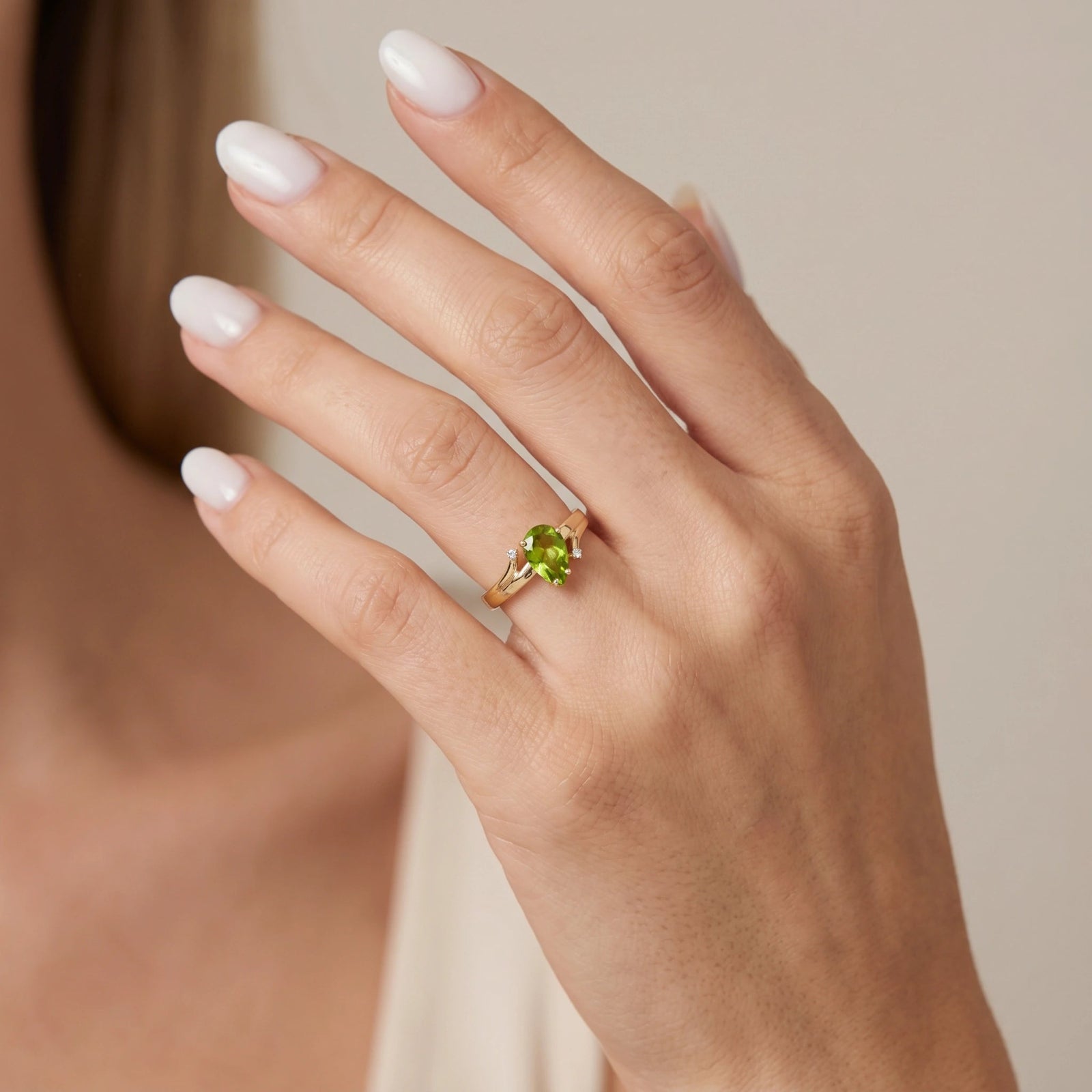 Yellow Gold Diamond & Peridot — Zita