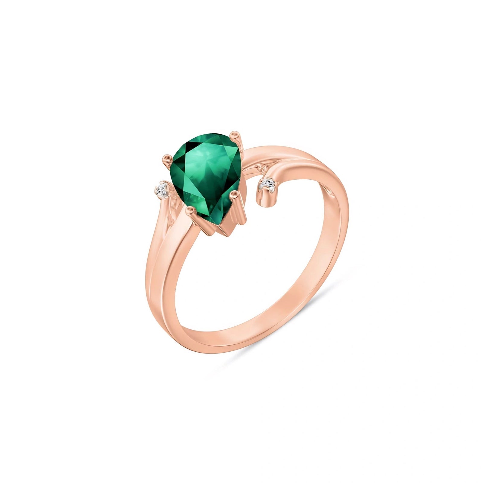 Rose Gold Emerald & Diamond — Zita