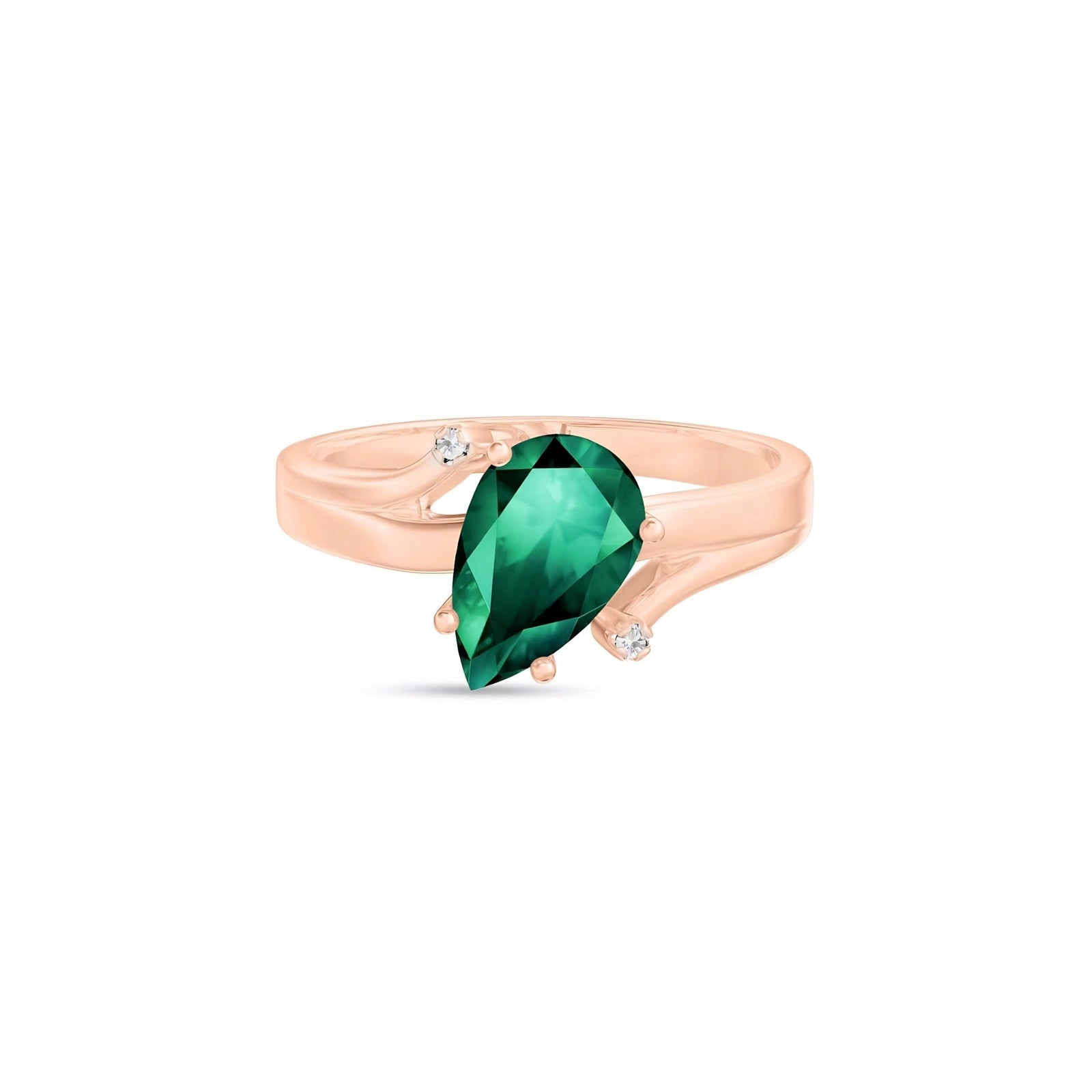Rose Gold Emerald & Diamond — Zita