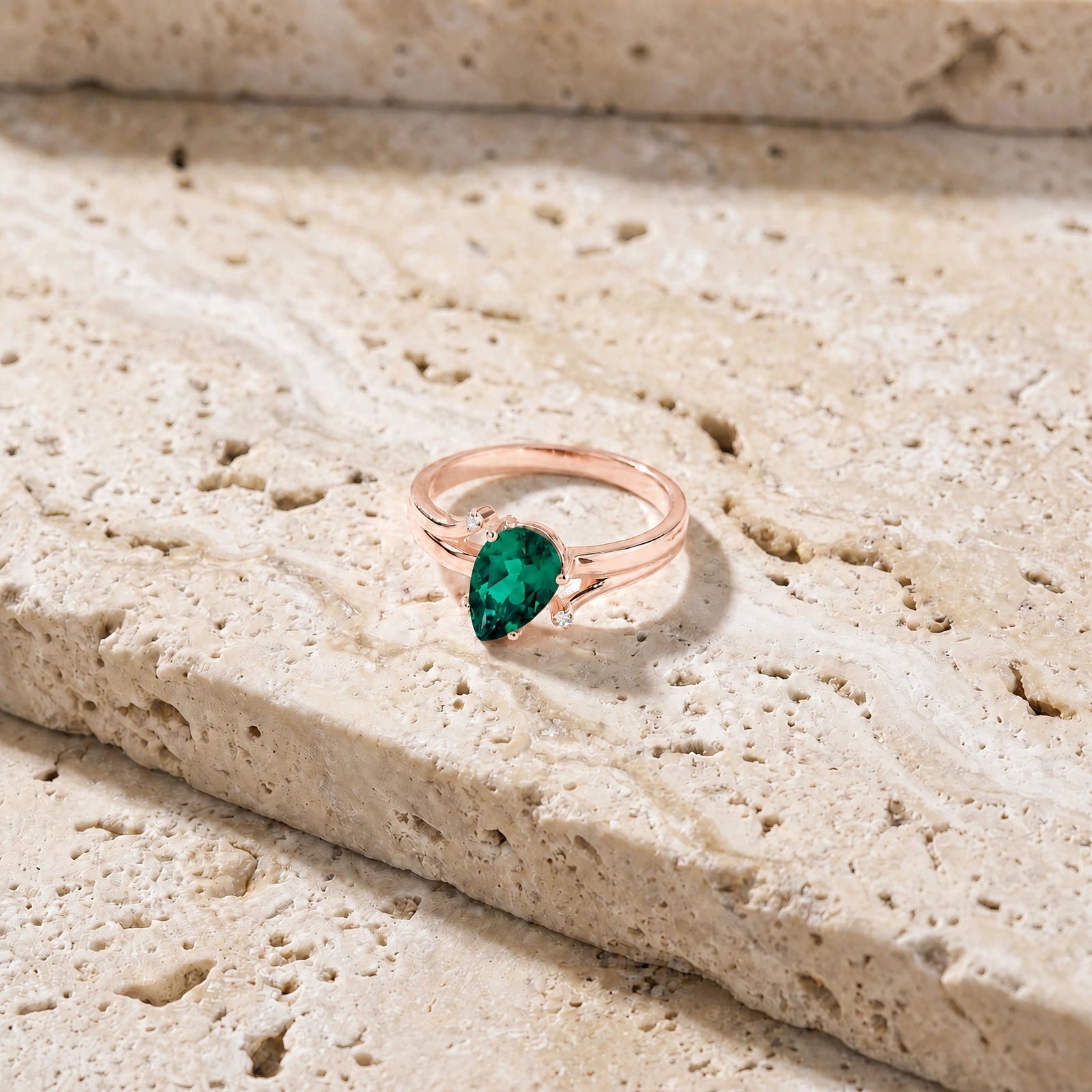 Rose Gold Emerald & Diamond — Zita