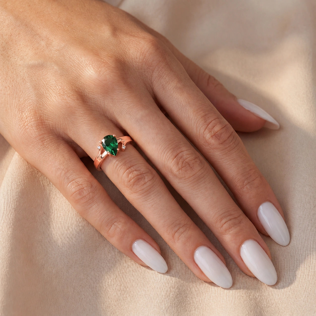 Rose Gold Emerald & Diamond — Zita