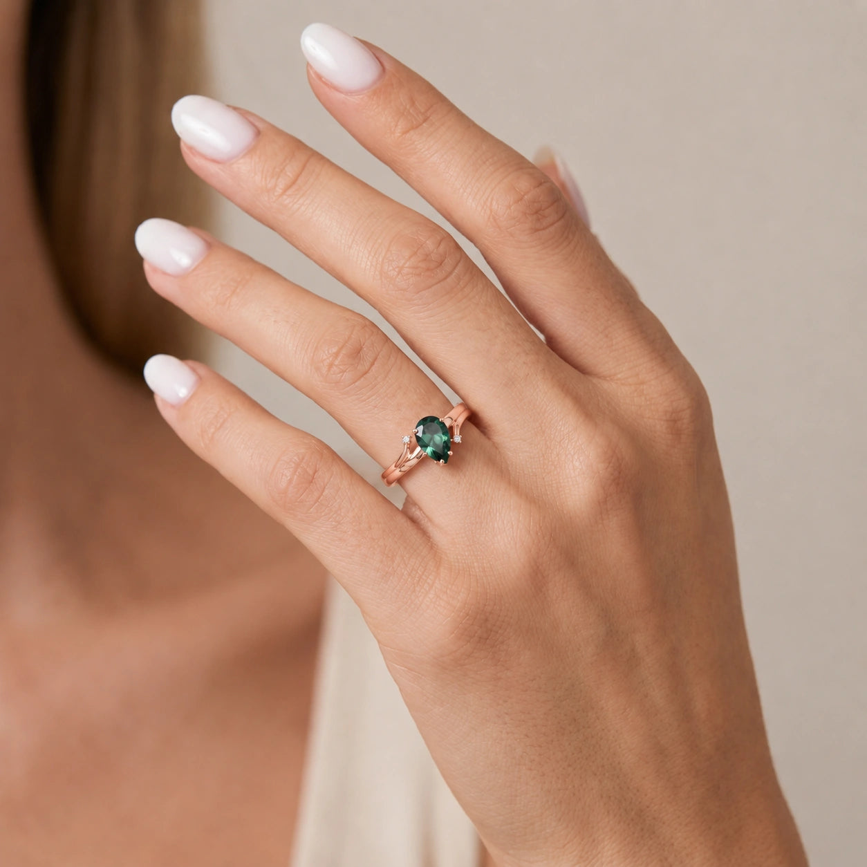 Rose Gold Emerald & Diamond — Zita