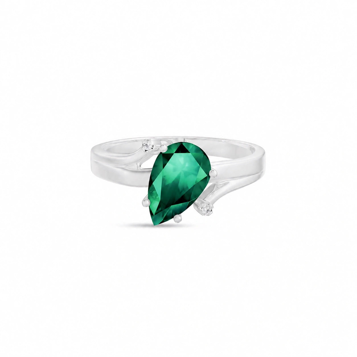 White Gold Emerald & Diamond — Zita