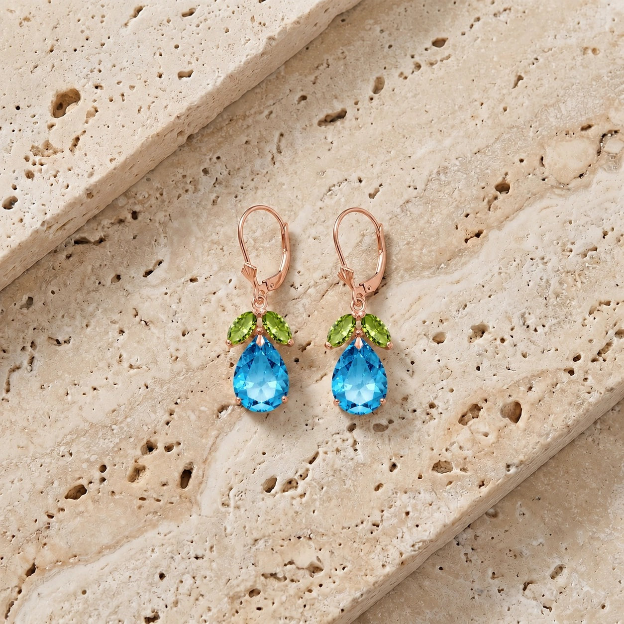 Rose Gold Celeste Drop Earrings Amethyst 10K — Eulalia