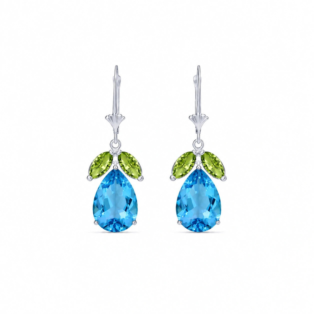 White Gold Celeste Drop Earrings Amethyst 10K — Eulalia