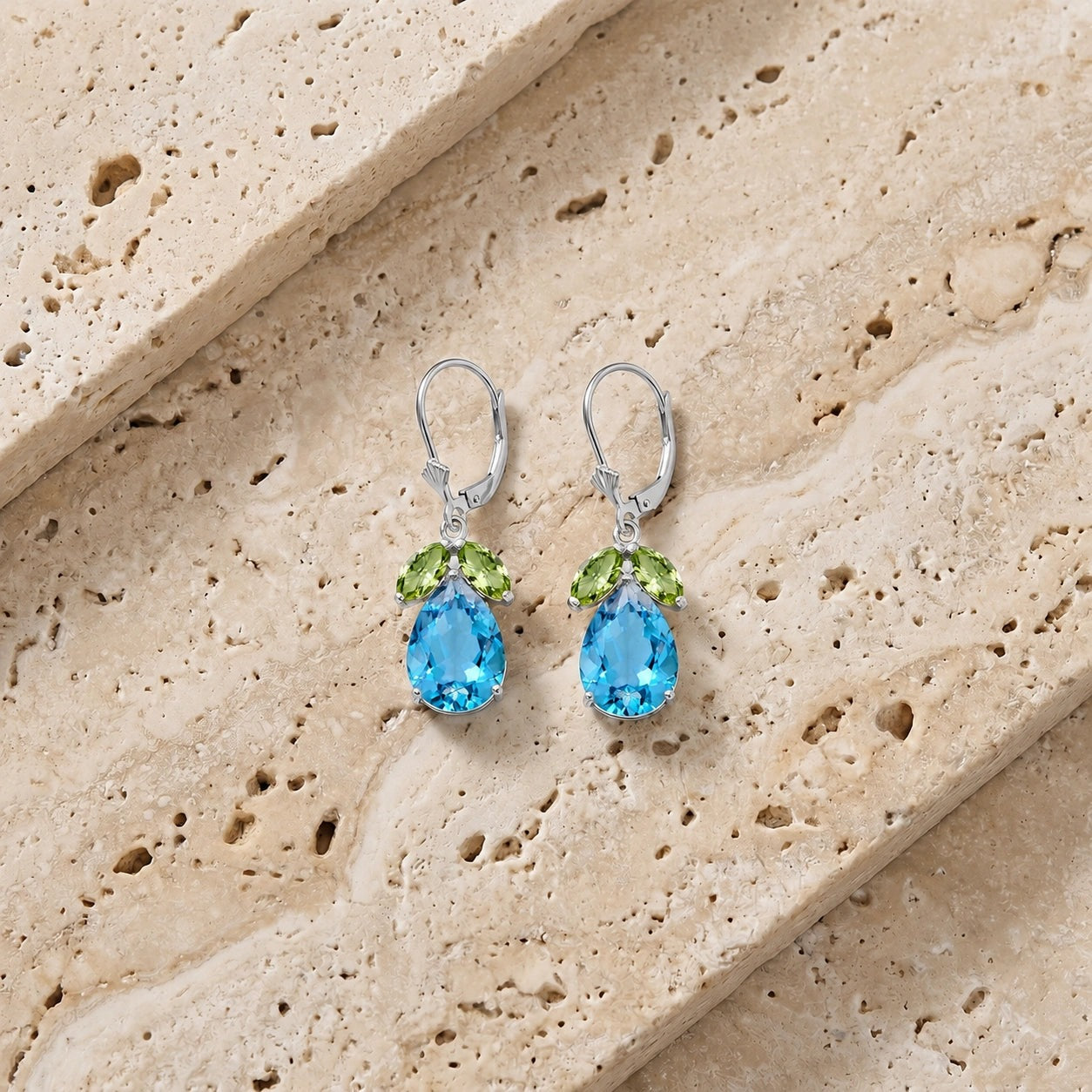 White Gold Celeste Drop Earrings Amethyst 10K — Eulalia