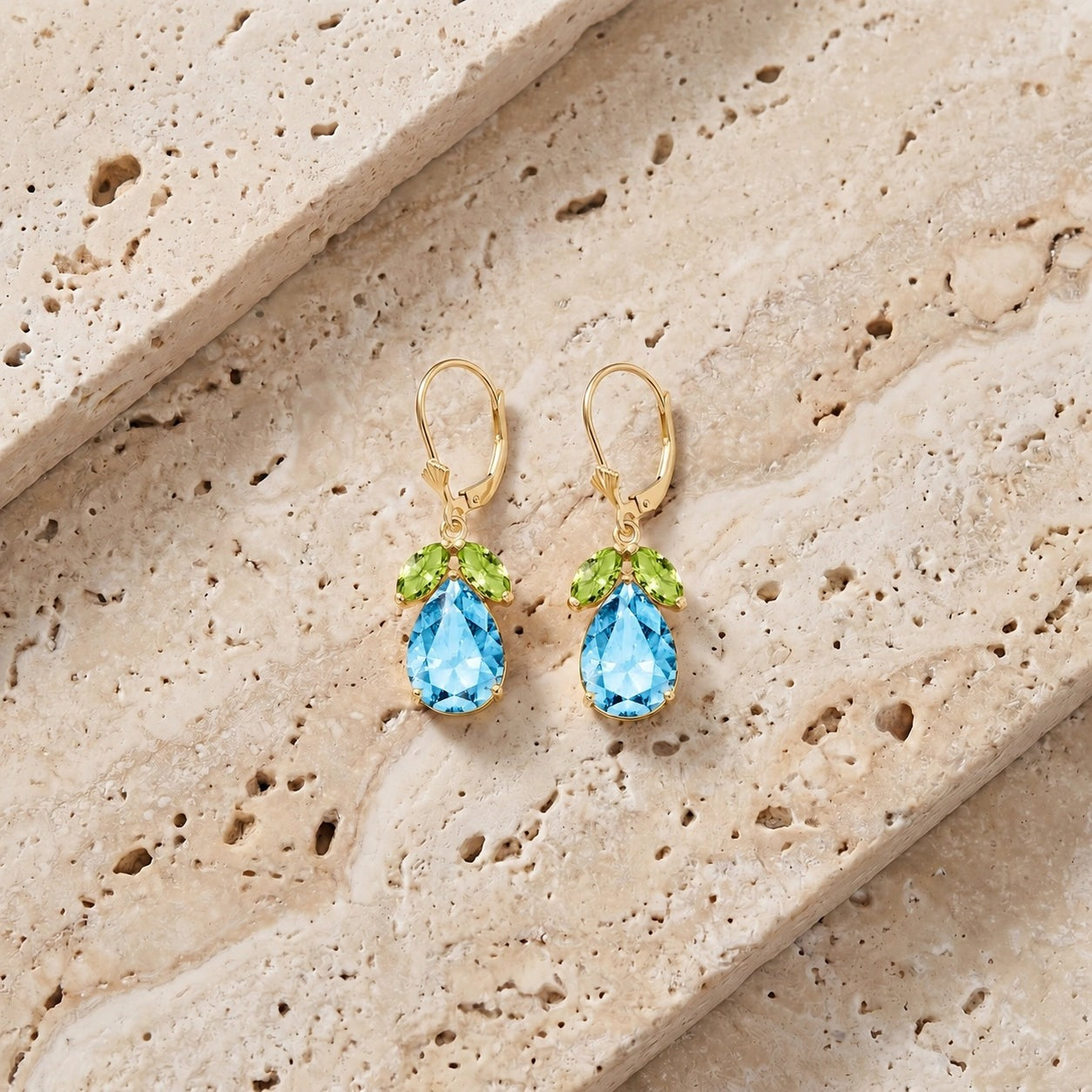 Yellow Gold Celeste Drop Earrings Amethyst 10K — Eulalia