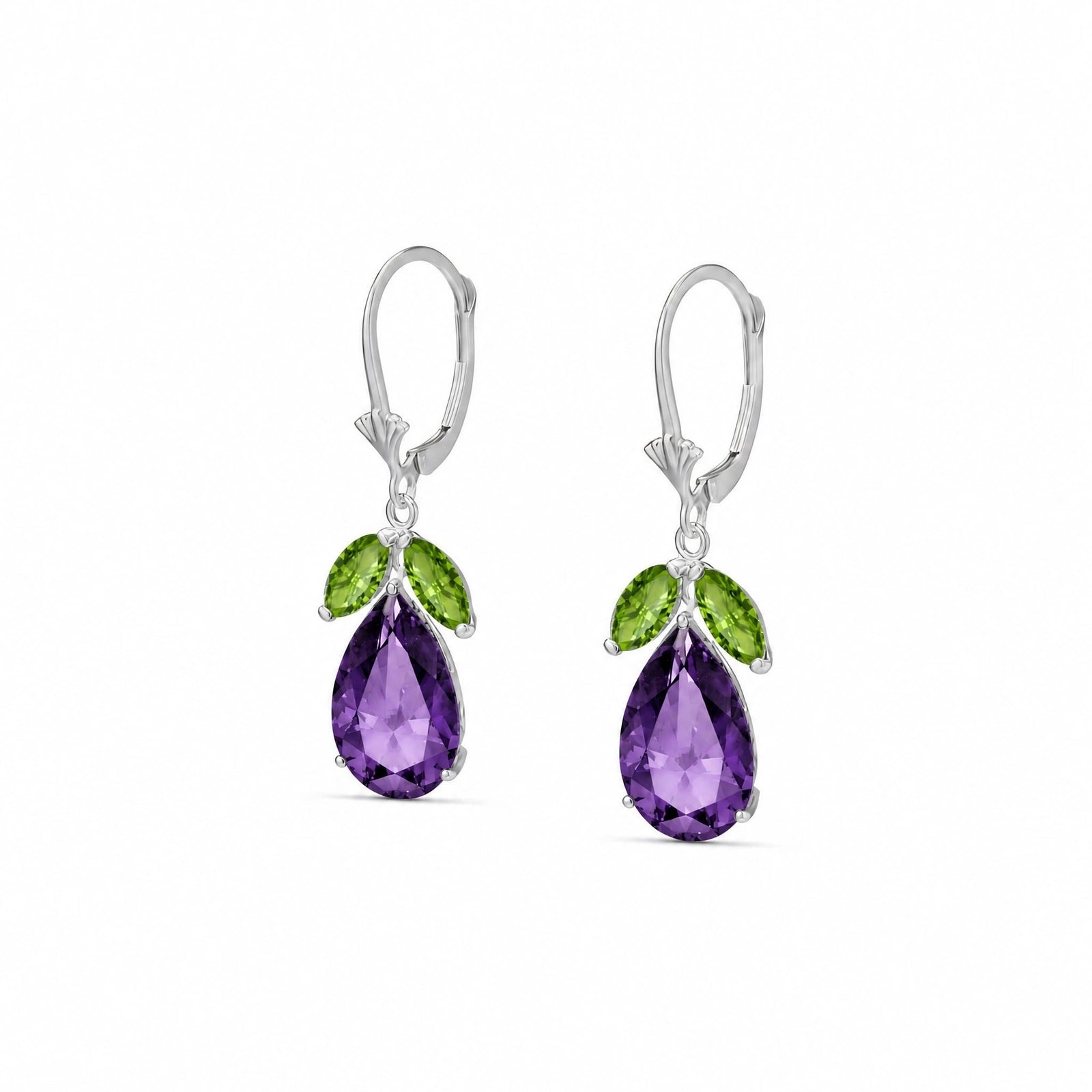 White Gold Celeste Drop Earrings Blue Topaz 10K — Eulalia