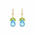 Yellow Gold Celeste Drop Earrings Blue Topaz 10K — Eulalia