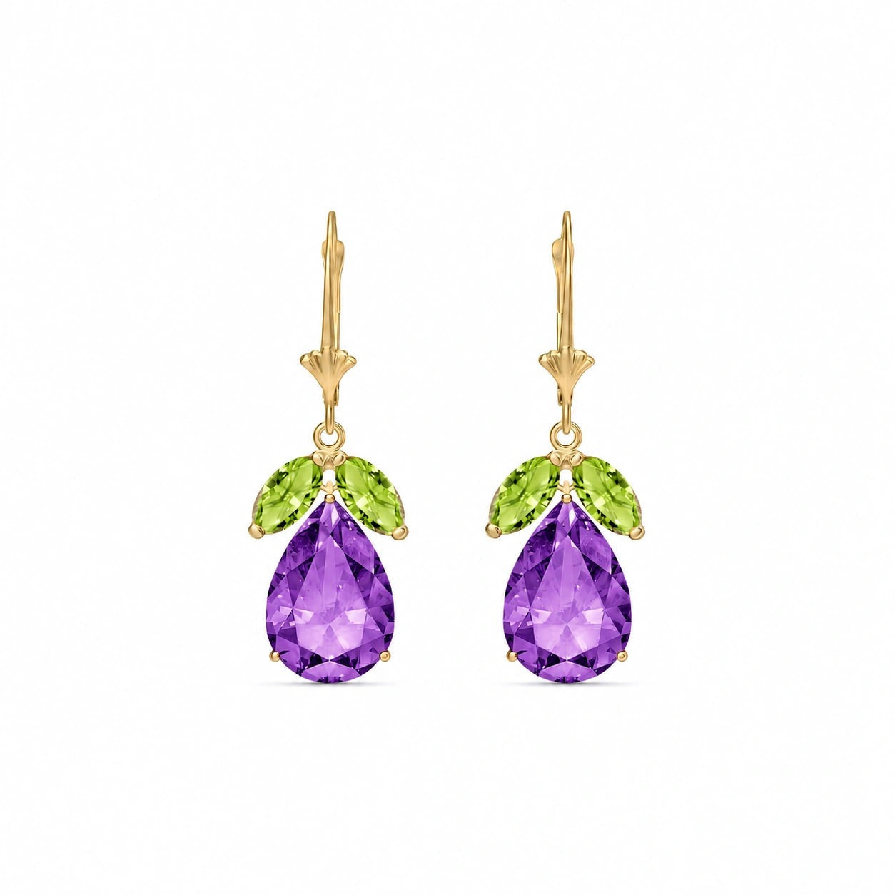 Yellow Gold Celeste Drop Earrings Blue Topaz 10K — Eulalia