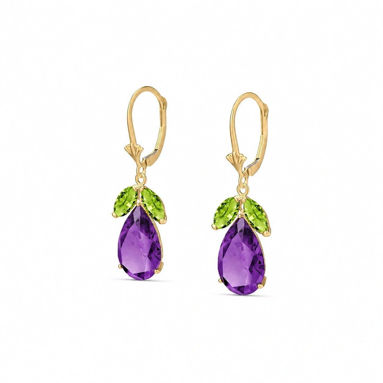 Yellow Gold Celeste Drop Earrings Blue Topaz 10K — Eulalia