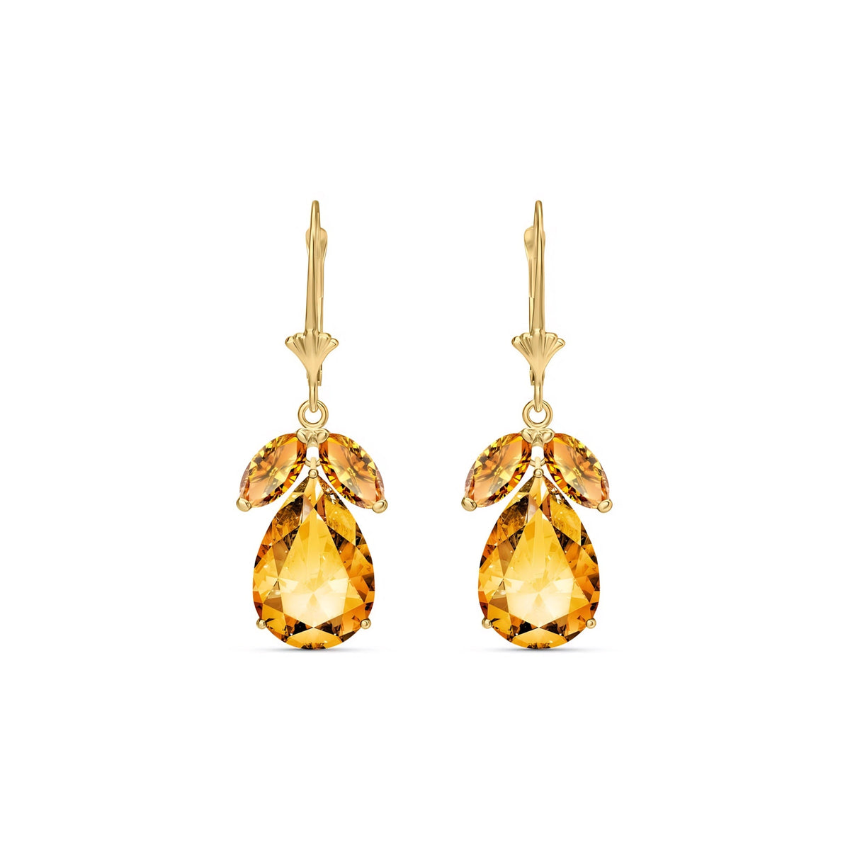 Yellow Gold Celeste Drop Earrings Citrine 10K — Eulalia