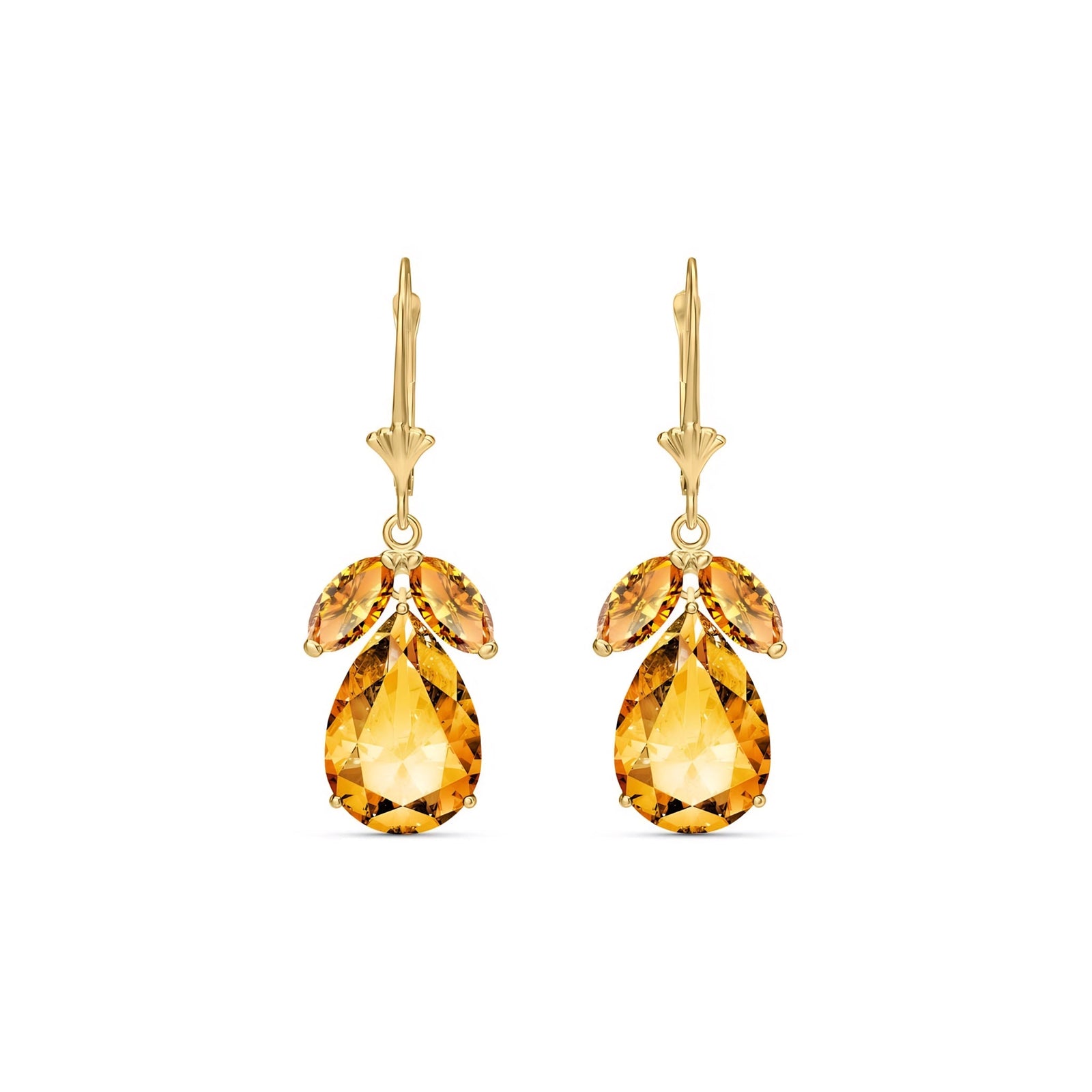 Yellow Gold Celeste Drop Earrings Citrine 10K — Eulalia