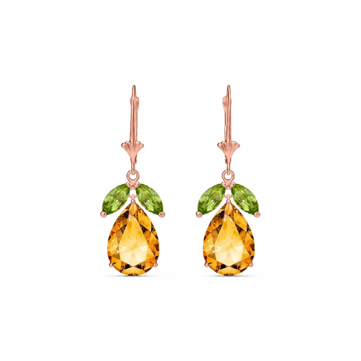 Rose Gold Celeste Drop Earrings Garnet 10K — Eulalia