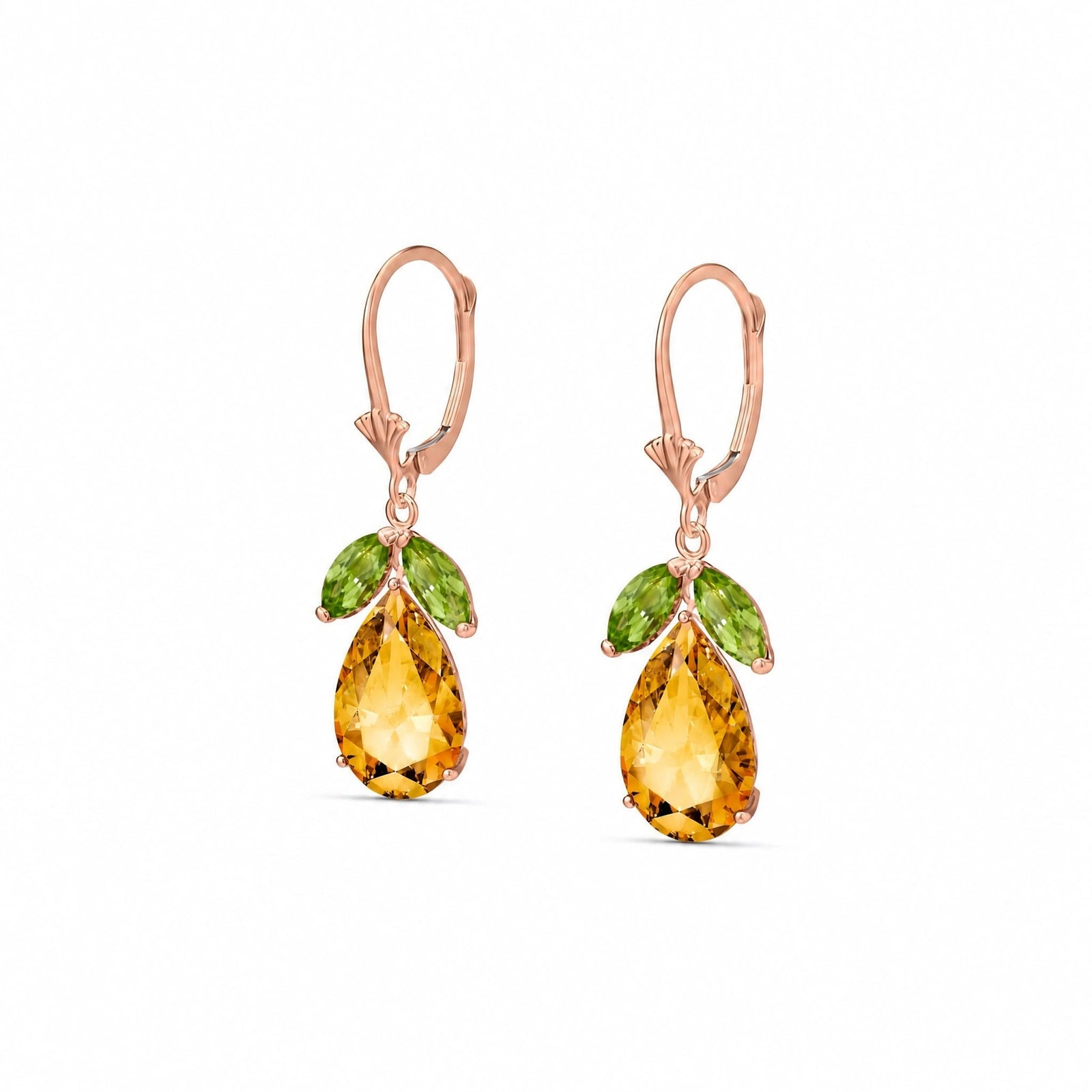 Rose Gold Celeste Drop Earrings Garnet 10K — Eulalia