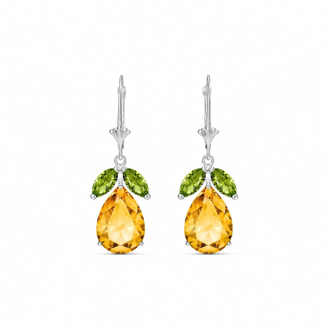 White Gold Celeste Drop Earrings Garnet 10K — Eulalia