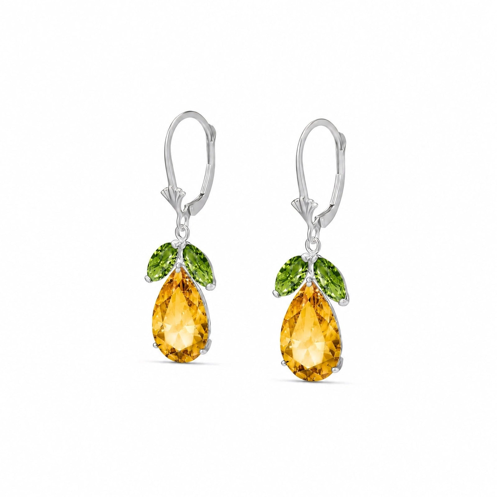 White Gold Celeste Drop Earrings Garnet 10K — Eulalia