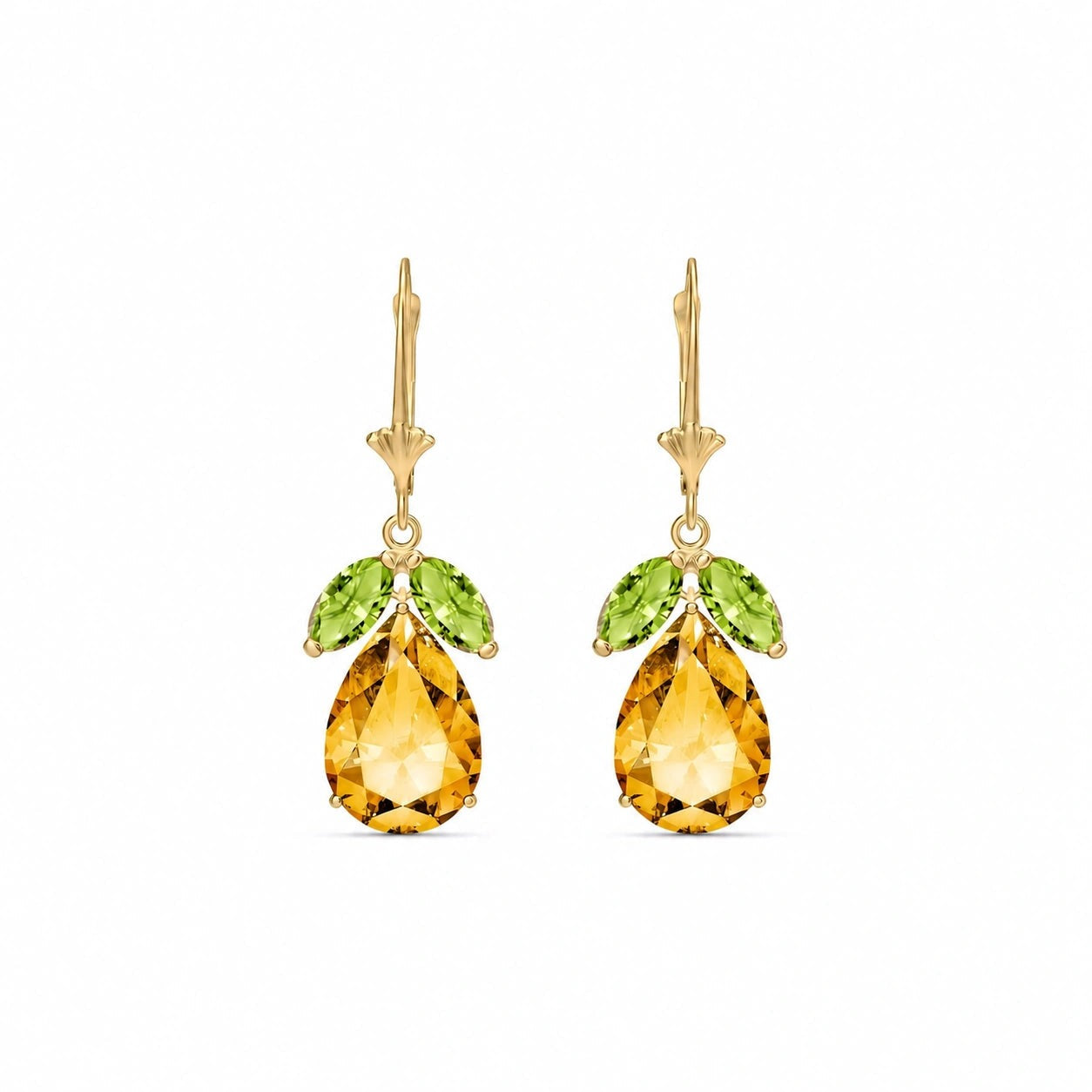 Yellow Gold Celeste Drop Earrings Garnet 10K — Eulalia
