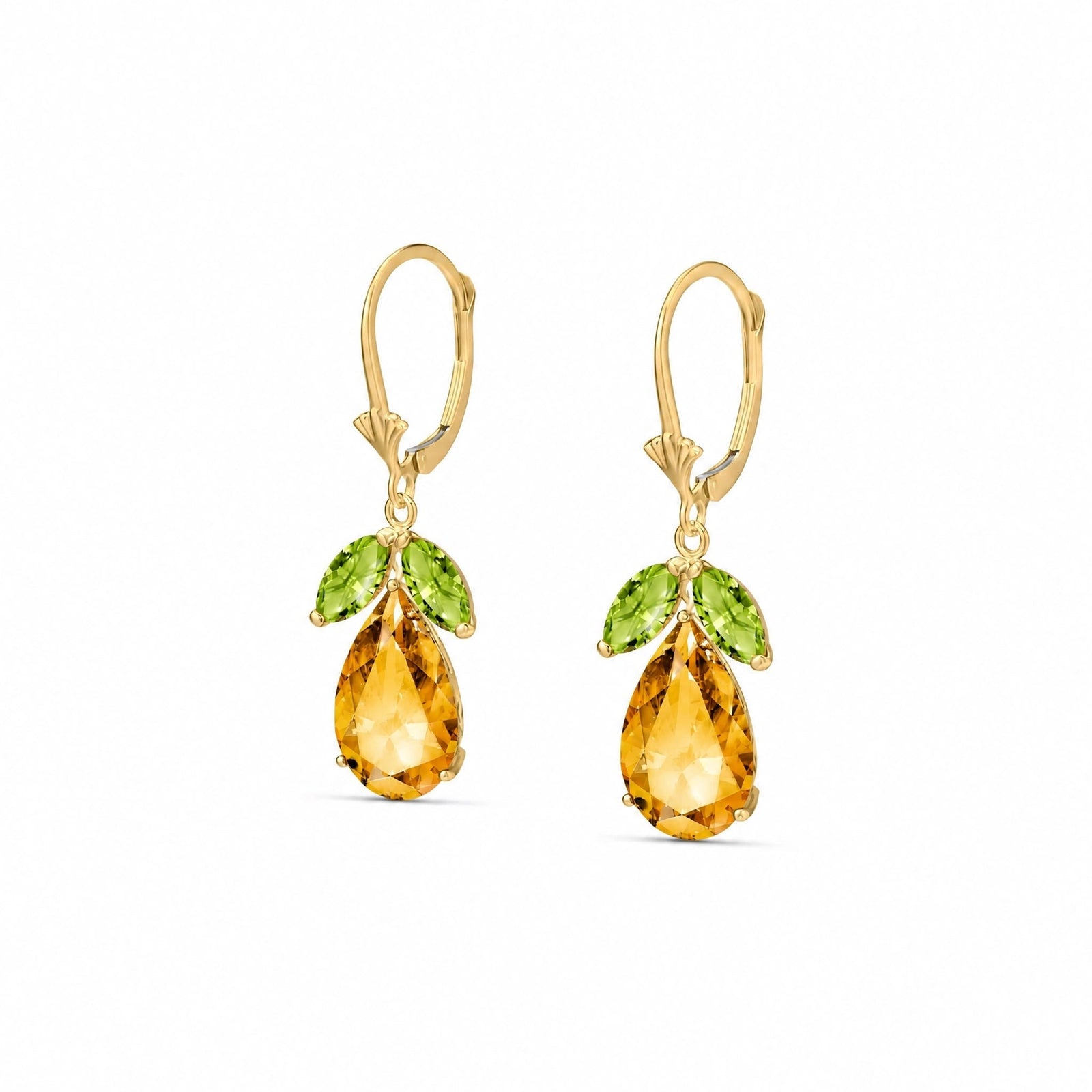 Yellow Gold Celeste Drop Earrings Garnet 10K — Eulalia
