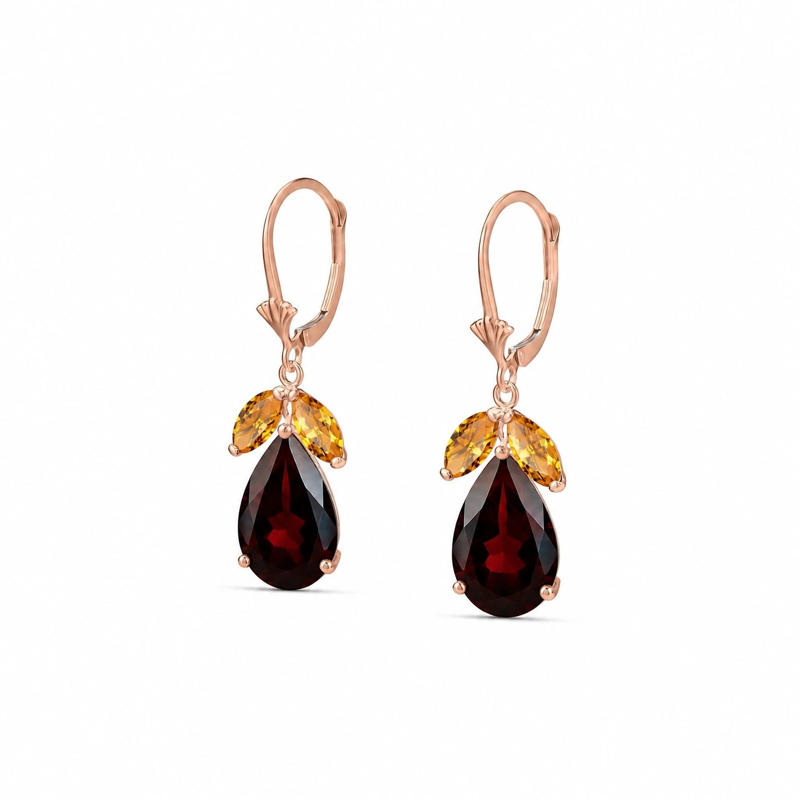 Rose Gold Celeste Drop Earrings Peridot 10K — Eulalia