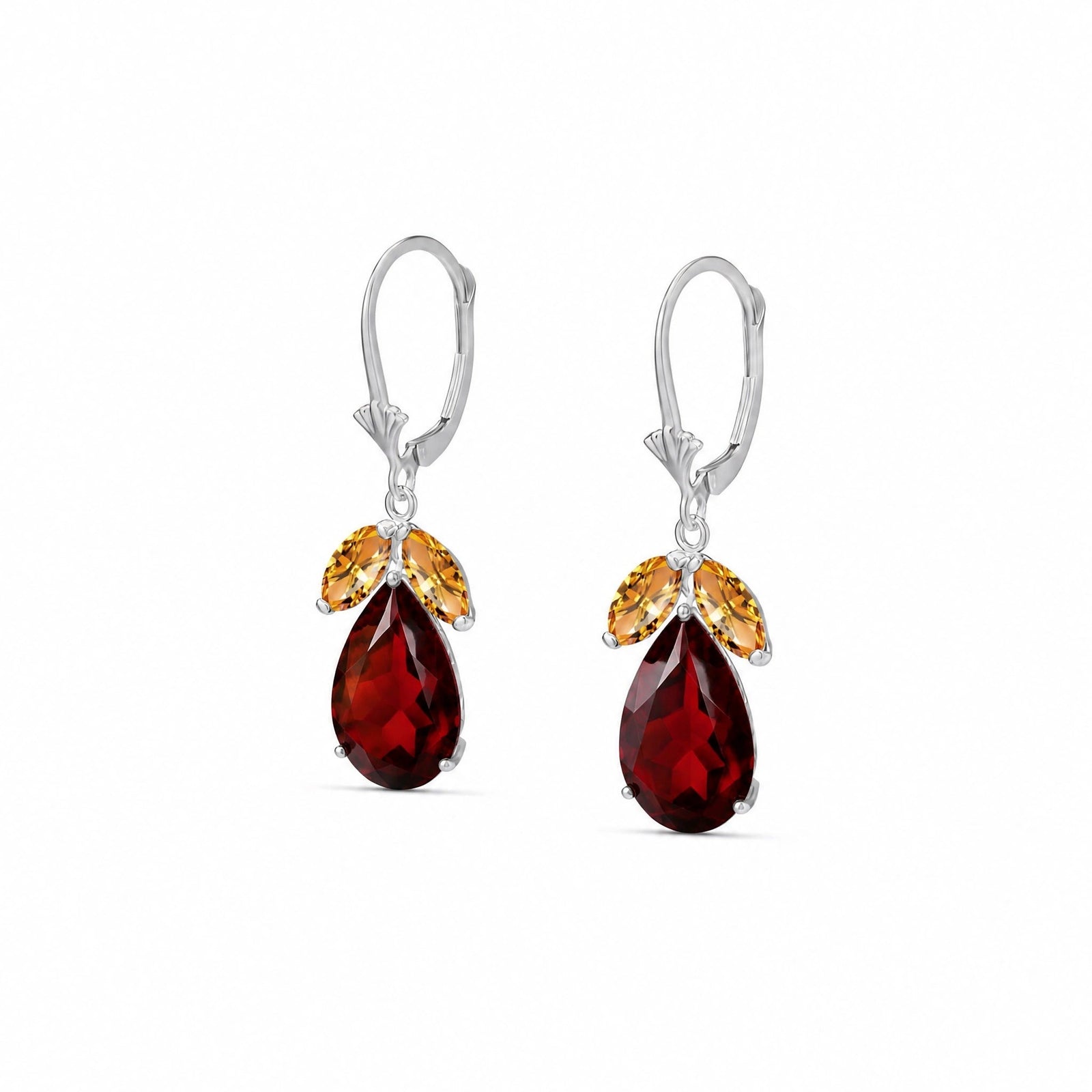 White Gold Celeste Drop Earrings Peridot 10K — Eulalia