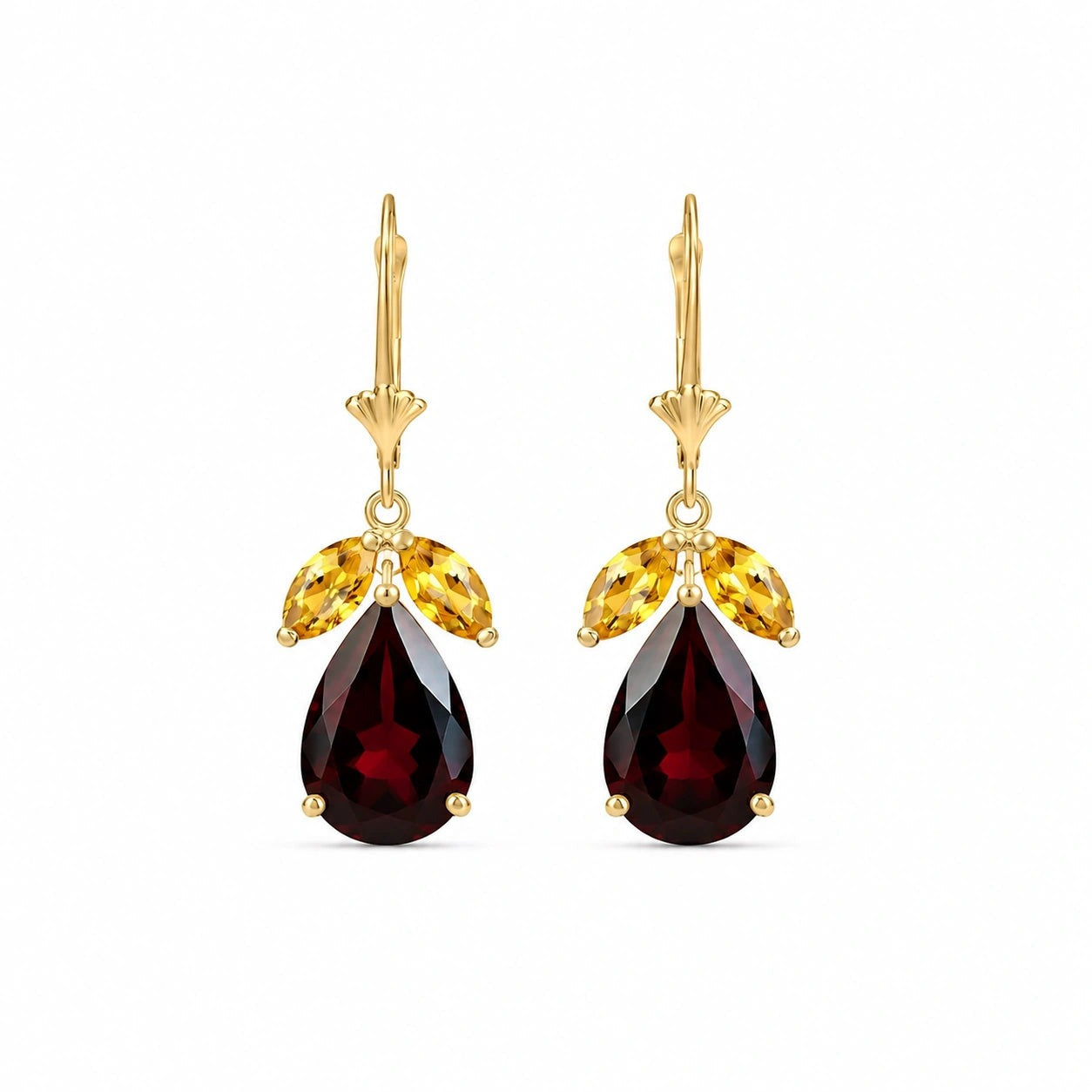 Yellow Gold Celeste Drop Earrings Peridot 10K — Eulalia