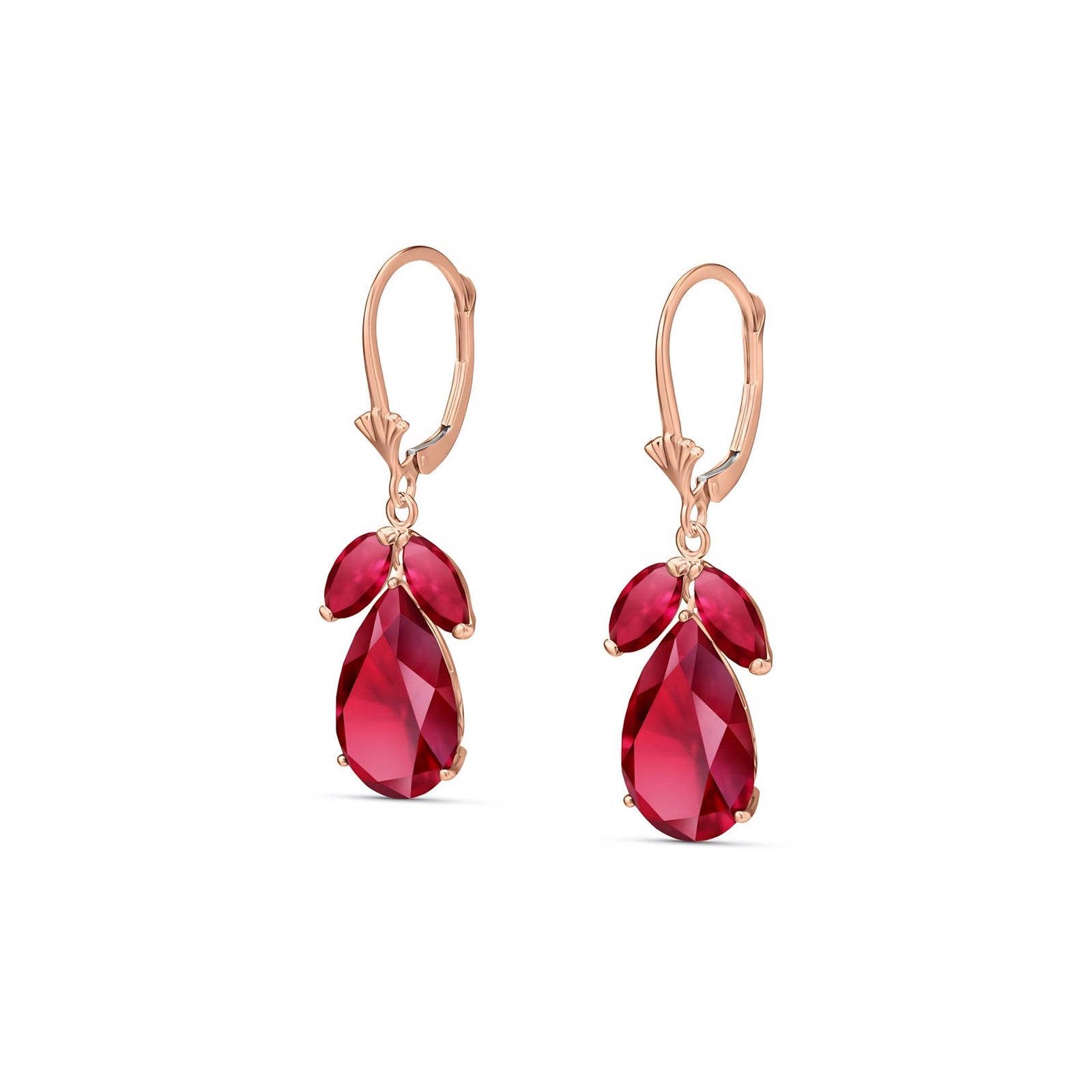 Rose Gold Celeste Drop Earrings Ruby 10K — Eulalia
