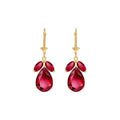 Yellow Gold Celeste Drop Earrings Ruby 10K — Eulalia