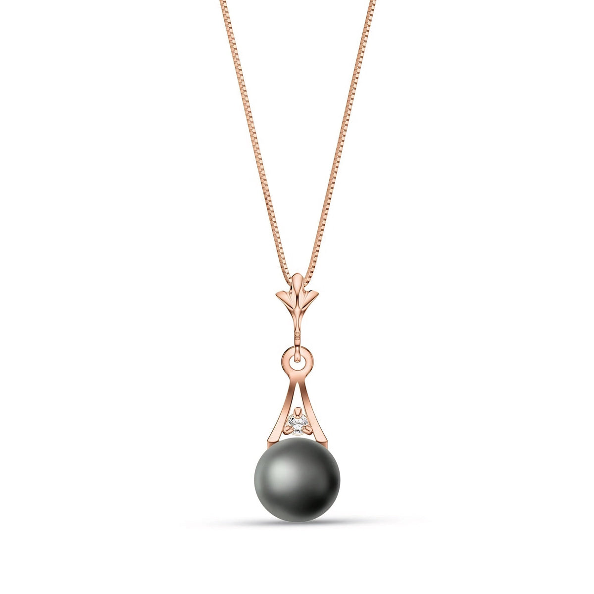 Rose Gold Necklace Pearl — Albertina