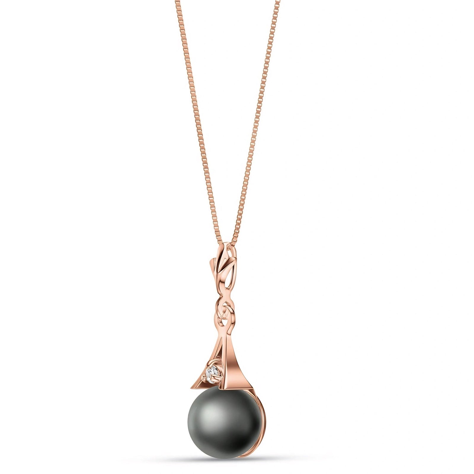Rose Gold Necklace Pearl 10K — Albertina