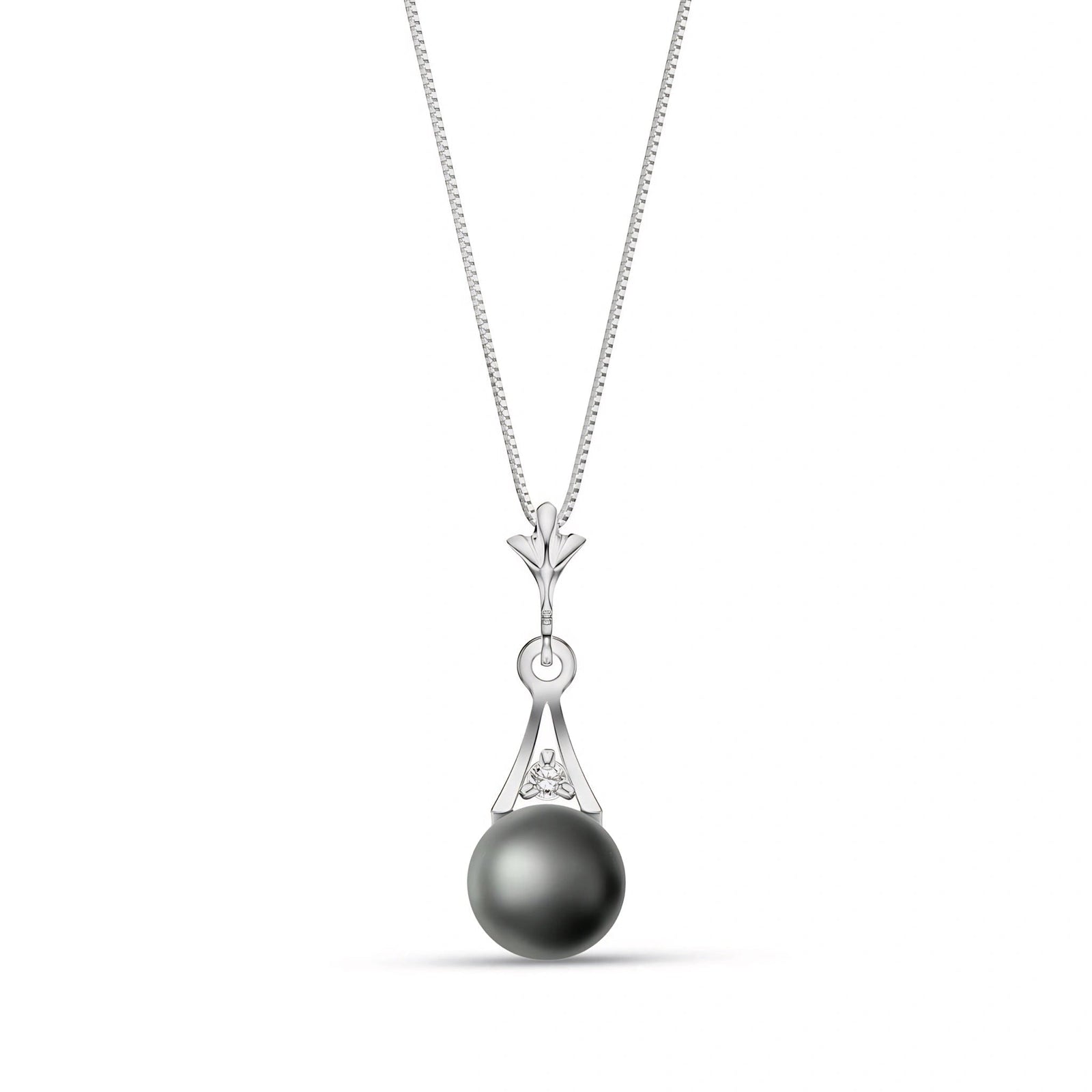 White Gold Necklace Pearl 10K — Albertina